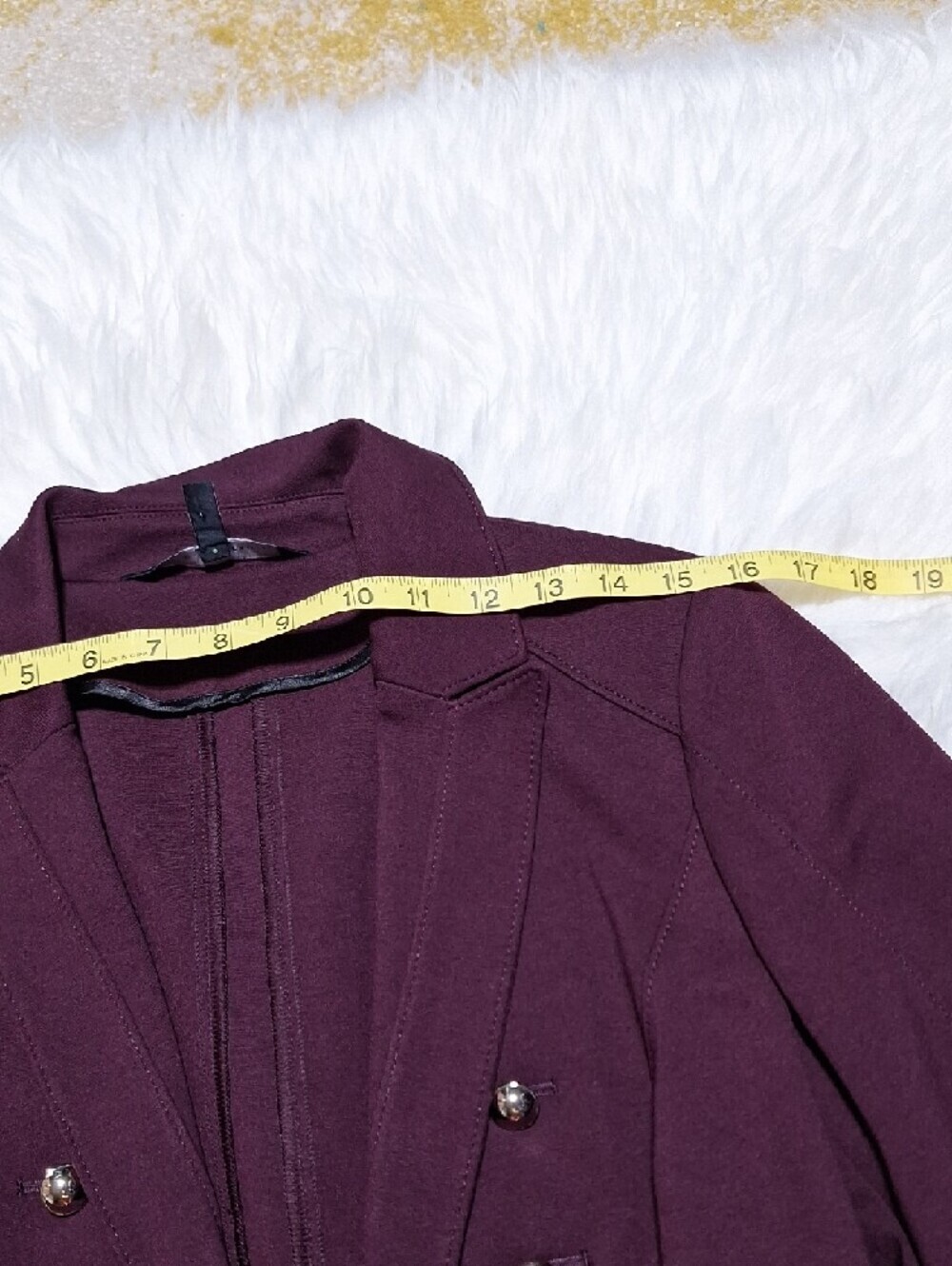 Tailored White House Black Market Plum Double-Breasted Military Blazer - Picture 8 of 11